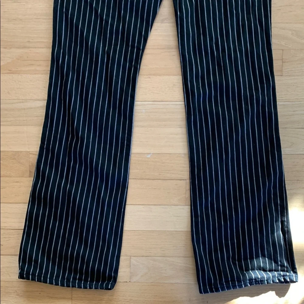 Reformation Georgia Pinstripe High Rise Flare Jeans Size 25 - Picture 12 of 13